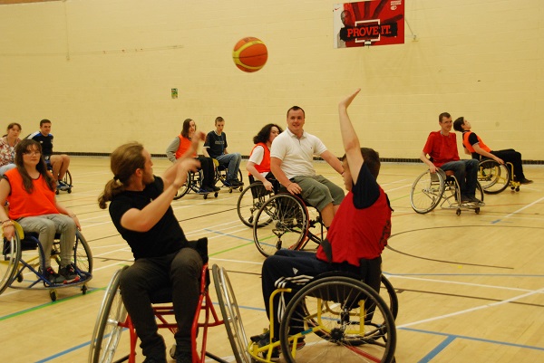 Greenbank College students try wheelchair basketball